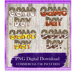 game day png, baseball, softball, football, basketball, sports, cheetah print, sublimation, dtg printing