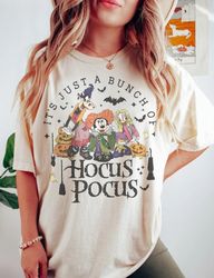 comfort colors disney halloween hocus pocus shirt, it's just a bunch of hocus pocus, mickey and friends, disney sanderso