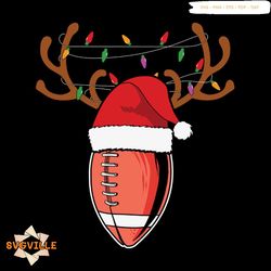 christmas football santa hat svg, christmas svg, christmas football svg