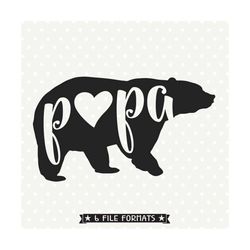 papa bear svg file, bear family svg file, bear svg file, commercial svg, svg cutting file, vinyl svg, silhouette cut fil