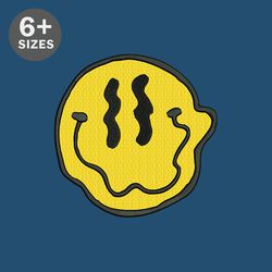 warped smiley face emotion machine embroidery emoticons design