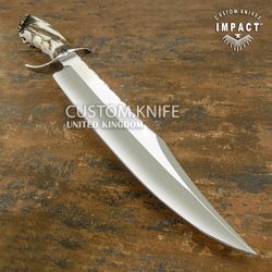 impact cutlery rare custom d2 monstor heavy duty bowie knife crown antler
