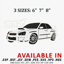 sti car embroidery design, car design, embroidered shirt, logo design, cars embroidery, digital download