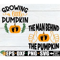 Growing a little pumpkin. The man behind the pumpkin. Halloween pregnancy announcement. Parents to a new little pumpkin.