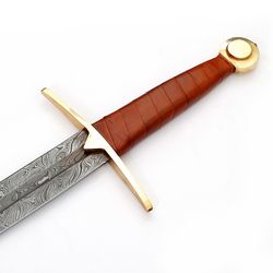 full tang wolfskin raider handmade damascus steel viking sword