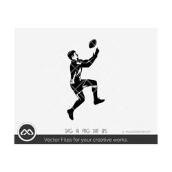 Rugby SVG silhouette  no 1- rugby svg, football svg, rugby player svg, american football svg, clipart, dxf, png, cut fil