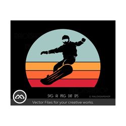 Awesome Retro Snowboard SVG - snowboarding svg, snowboard svg for lovers