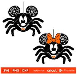 mickey minnie mouse spider bundle svg trick or treat svg halloween svg disney svg cricut silhouette vector cut file