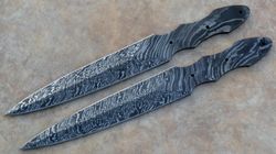 custom handmade damascus steel  13'' dagger blank blades lot of 2