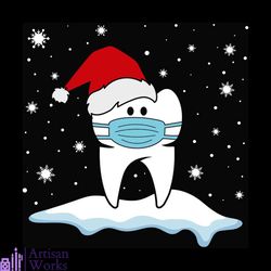 santa teeth wearing mask christmas svg, christmas svg, teeth svg, christmas mask svg