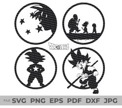 dragon ball svg, goku svg, saiyan svg, dragon ball svg bundle