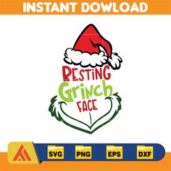 grinch svg, grinch christmas svg, grinch face svg, grinch hand svg, clipart cricut vector cut file, instant download (34