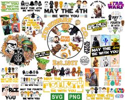 star wars may the 4th be with you svg png bundle