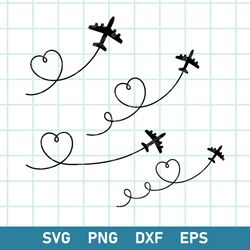 airplane bundle svg, airplane svg, plane route heart path travel vacation svg png dxf eps digital file