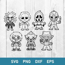 bundle horror kids movies svg, horror movies characters svg, horror svg, halloween svg, png dxf eps file