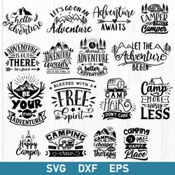 camping bundle svg, camping svg, camping quotes svg, adventure svg, png dxf file