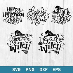 halloween quotes bundle svg, happy halloween svg, witch svg, png dxf eps file