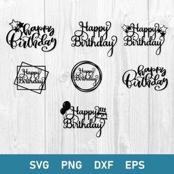 happy birthday bundle svg, happy birthday svg, birthday svg, png dxf eps file