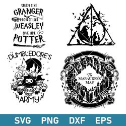 harry potter bundle svg, harry potter svg, hogwarts svg, magic wizard svg, png dxf eps file