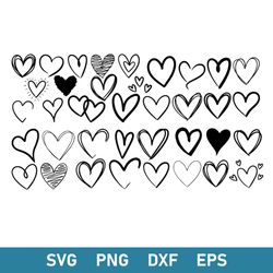 heart bundle svg, heart svg, valentines day svg, sketch heart svg, simple heart svg, png dxf eps digital file