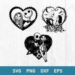 jack and sally bundle svg, jack and sally svg, jack skellington svg, sally svg, png dxf eps digital file