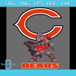 mandalorian baby yoda bears svg, sport svg, chicago bears svg, chicago bears football team svg, mandalorian svg, baby yo