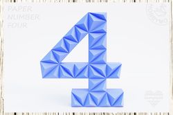 diy paper number four 3d papercraft printable pdf