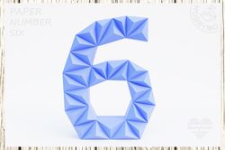 diy paper number six 3d papercraft printable pdf