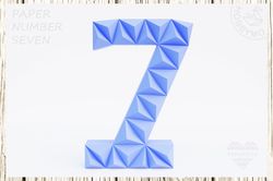 diy paper number seven 3d papercraft printable pdf