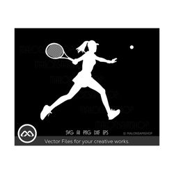 tennis svg silhouette girl - tennis svg, tennis ball svg, tennis mom svg, tennis racket svg for lovers