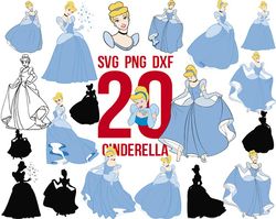 Princess Cinderella SVG Bundle, Cinderella Princess svg, Pumpkin Coach Bundle, Cinderella Silhouette SVG