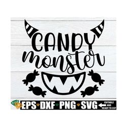 candy monster svg, kids halloween shirt svg, kids halloween candy tote svg, boys halloween svg, toddler halloween shirt