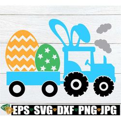 easter tractor, tractor pulling eggs, kids easter svg, boys easter shirt svg, easter decor svg, easter door sign svg, ea