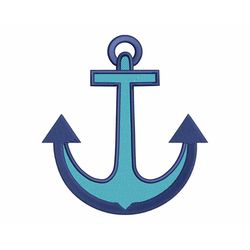 Simple Anchor Embroidery Design - Fill Stitch Nautical Emblem - Sailor Logo -  Machine embroidery files in 4 sizes