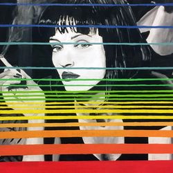 mia wallace pulp fiction painting, mia wallace wall decor, pulp fiction tarantino painting, movie wall art