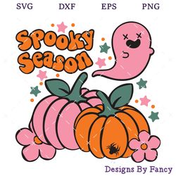 spooky season svg, pumpkin halloween svg, pink ghost halloween svg