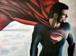 superman clark kent paintibg, superman original wall art, superman original painting, superman abstract painting