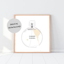 beige round perfume bottle - minimalist simple digital print