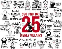 Disney Villains SVG Bundle, Villains svg, Villains cut file, Villains Silhouette svg, The Villains SVG