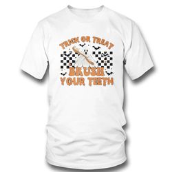 trick or treat brush your teeth halloween shirt sweatshirt, tank top, ladies tee