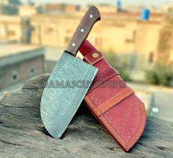 handmade damascus cleaver chopper chef knife kitchen knife butcher knife serbian cleaver  steel crafts goods