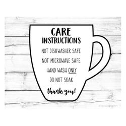 Tumbler Care Cards, Care Instructions PRINT AND CUT_PNG File (Instant  Download) 