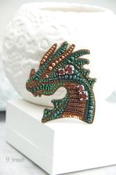 dragon brooch symbol of 2024 new year gift handmade dragon dragon gift jewelry dragon christmas gift embroidered dragon