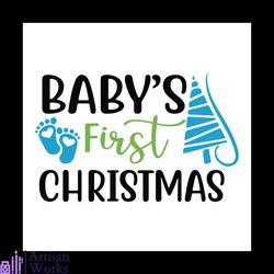 baby's first christmas birthday svg, christmas svg, christmas tree svg