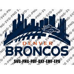 denver skyline football svg, instant download, sports svg,shirt design svg,cricut cut file, football, broncos svg