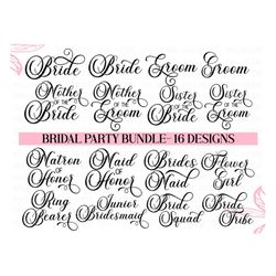 bridal party svg bundle, bachelorette party svg, bridal shower svg, hen party svg, wedding svg, bride team svg, girls tr