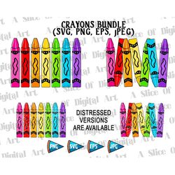 crayons svg png eps crayon clipart, crayon set, crayon cut file, back to school kindergarten,pastel crayon bundle sublim