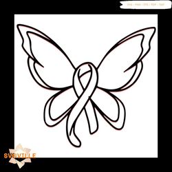 breast cancer ribbon butterfly svg, breast cancer svg