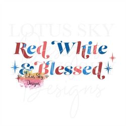 retro red white and blessed | ready to press | sublimation heat press design | transfer | vintage