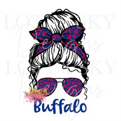 buffalo leopard print messy bun | ready to press | sublimation heat press design | transfer | bills | ny